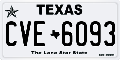 TX license plate CVE6093