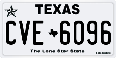 TX license plate CVE6096