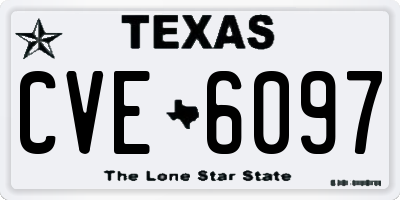 TX license plate CVE6097
