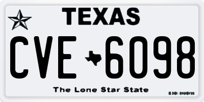 TX license plate CVE6098