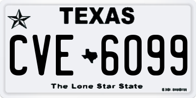 TX license plate CVE6099