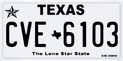 TX license plate CVE6103