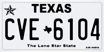 TX license plate CVE6104
