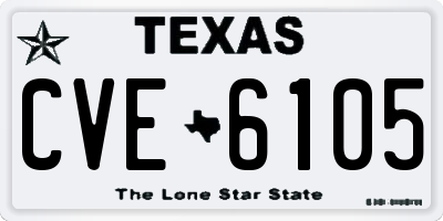 TX license plate CVE6105