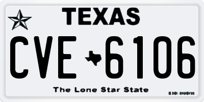 TX license plate CVE6106