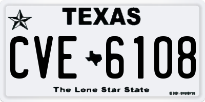 TX license plate CVE6108