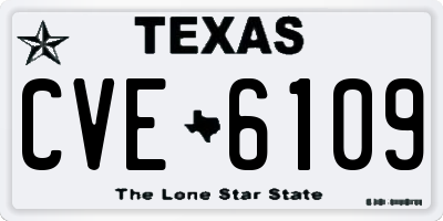 TX license plate CVE6109