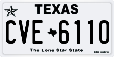 TX license plate CVE6110