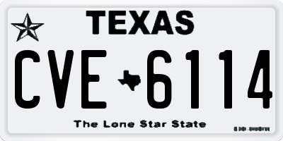 TX license plate CVE6114