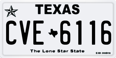 TX license plate CVE6116