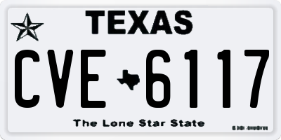 TX license plate CVE6117