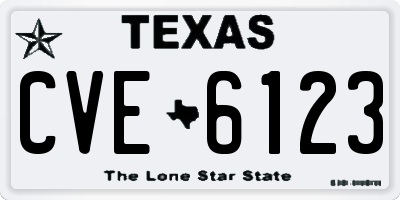 TX license plate CVE6123