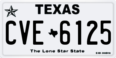 TX license plate CVE6125
