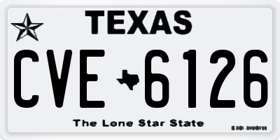 TX license plate CVE6126