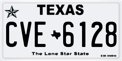 TX license plate CVE6128