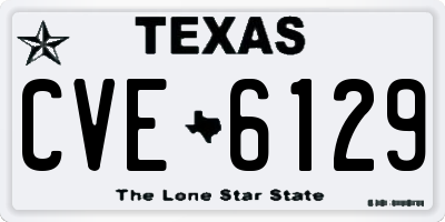 TX license plate CVE6129