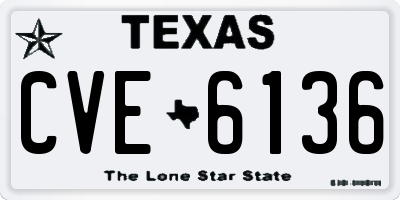 TX license plate CVE6136