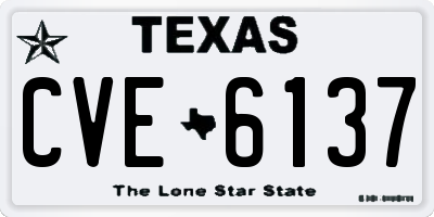 TX license plate CVE6137