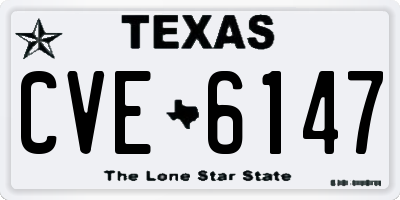 TX license plate CVE6147
