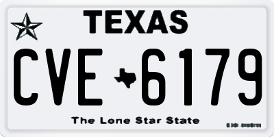 TX license plate CVE6179