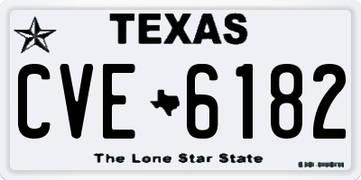 TX license plate CVE6182