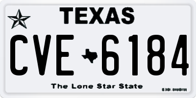 TX license plate CVE6184