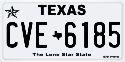 TX license plate CVE6185