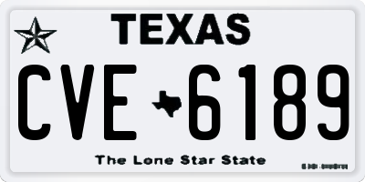 TX license plate CVE6189
