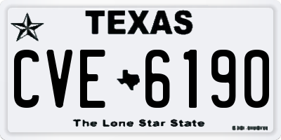 TX license plate CVE6190