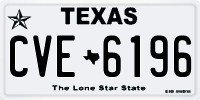 TX license plate CVE6196