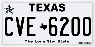 TX license plate CVE6200