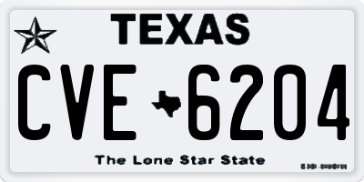 TX license plate CVE6204