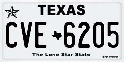 TX license plate CVE6205