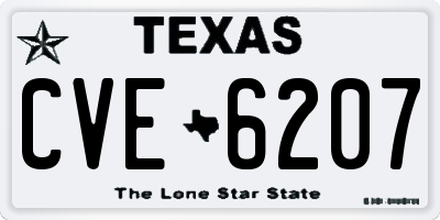 TX license plate CVE6207
