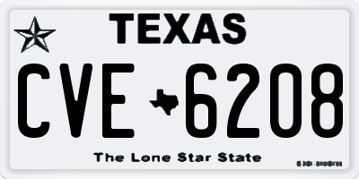 TX license plate CVE6208