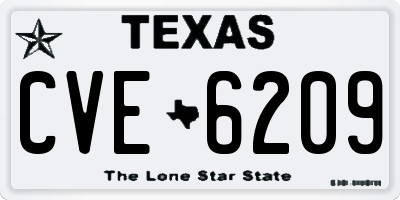 TX license plate CVE6209