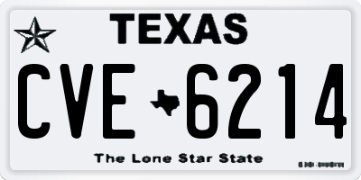 TX license plate CVE6214