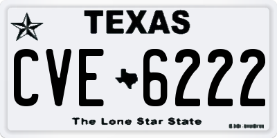 TX license plate CVE6222