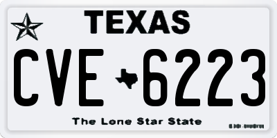 TX license plate CVE6223