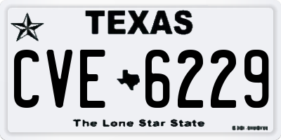 TX license plate CVE6229