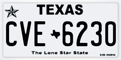 TX license plate CVE6230