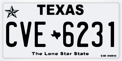 TX license plate CVE6231