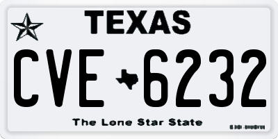 TX license plate CVE6232