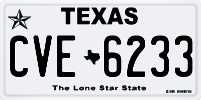 TX license plate CVE6233