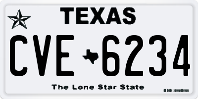 TX license plate CVE6234