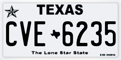 TX license plate CVE6235