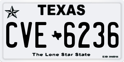 TX license plate CVE6236