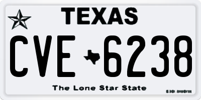 TX license plate CVE6238