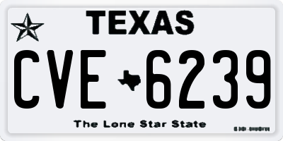 TX license plate CVE6239
