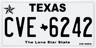 TX license plate CVE6242